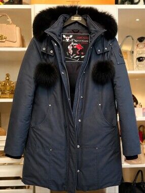 Mousse Knuckles Parka Stirling With Fur - Large (Granite & Noir)